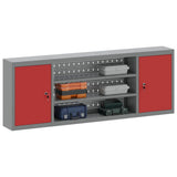 Tool Cabinet with Shelf Red and Grey 150 x 20 x 55 cm Steel 4103476
