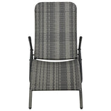 Sunlounger Grey Made of PE rattan and powder-coated steel 48128