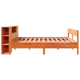 Bookcase Bed without Mattress Wax Brown 200x200cm Solid Wood Pine 3322938