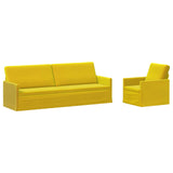 Sofa Set 2 pcs Yellow Velvet 3433236