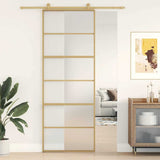 Sliding Door Gold 76x205 cm Frosted ESG Glass and Aluminium 155163