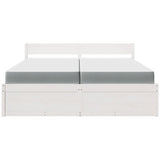 Bed with Drawers and Mattress White 200x200 cm Solid Wood Pine 3281887