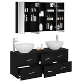 Bathroom Furniture Set 4 pcs Black Oak 3406984