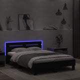 Bed Frame with LED without Mattress Black 120x190 cm Small Double 3207575