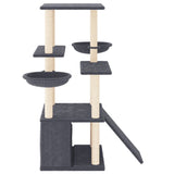 Cat Tree with Sisal Scratching Posts Dark Grey 133 cm 171758