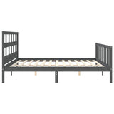 Bed Frame without Mattress Grey 200x200 cm Solid Wood Pine 3193033