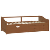 Day Bed Honey Brown Solid Pine wood 322171