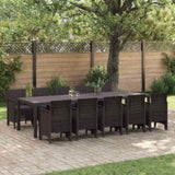 Garden Dining Set 11 pcs Brown and Anthracite Rattan 3378760