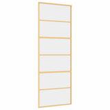 Sliding Door Gold 76x205 cm Clear ESG Glass and Aluminium 155160
