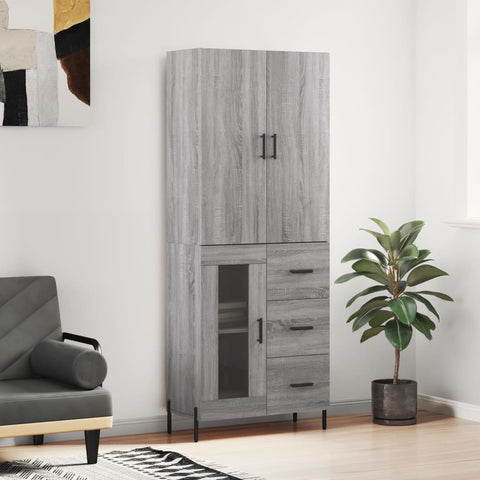 Highboard Grey Sonoma 69.5x34x180 cm Engineered Wood 3195969