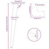 Coffee Table Legs Conical Shape 4 pcs Black 42-43 cm Steel 4012512