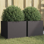 ZNTS Planters 2 pcs Black 32x30x29 cm Steel 841536