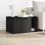 Cat Litter Box Enclosure Black 80x50x45 cm Engineered Wood 857734