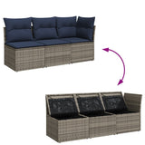Garden Sofa 8 pcs Grey and beige 172 x 62 x 69 cm Poly rattan 366165