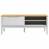 Hallway Bench FLORO White 115 x 40 x 45 cm Solid Pine Wood 42011244