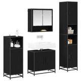Bathroom Furniture Set 4 pcs Black Oak Engineered Wood 3402479