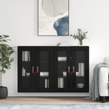Wall Mounted Cabinets 2 pcs Black Engineered Wood 3197914