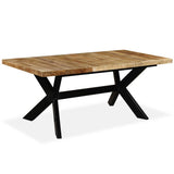 244805 Dining Table Solid Mango Wood and Steel Cross 180 cm