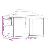 Foldable Party Tent Pop-Up with 4 Sidewalls Taupe 4005026