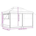 Foldable Party Tent Pop-Up with 4 Sidewalls Taupe 4005026