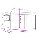 Foldable Party Tent Pop-Up with 4 Sidewalls Taupe 4005026