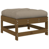 Garden Footstool with Cushion Honey Brown Solid Wood Pine 825558
