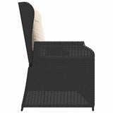 Garden Bench Black Poly Rattan 3394449