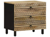 Bed Cabinet Black 50x33x62 cm Solid Rough Wood Mango 4018637