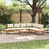 Garden Sofa Set 4 pcs Brown and Cream 3356866