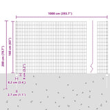 Fence and Post Silver 1.6 x 10 m Steel 3336167