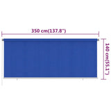 Outdoor Roller Blind 350x140 cm Blue HDPE 312846