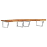 Basin Shelf Wall Mounted Steel and Solid Wood Acacia 3302866