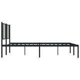 Metal Bed Frame without Mattress with Headboard Black 200x200cm 352487