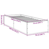 Bed Frame without Mattress White 75x190 cm Small Single Engineered Wood 841986