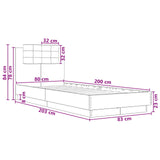 Bed Frame with LED Sonoma Oak 80 x 200 cm Engineered Wood 3429662