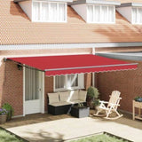 Retractable Awning Red 450 x 300 cm Polyester and Metal 3331052