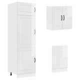 8 Piece Kitchen Cabinet Set Kalmar High Gloss White Engineered Wood 3314793
