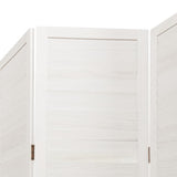Room Divider 3 Panels White Solid Wood Paulownia 358831