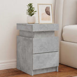 Bedside Cabinet with LED Lights Concrete Grey 35x39x55 cm 836755