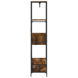 Clothes Rack with Shelves Smoked Oak Engineered Wood 847861