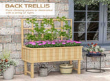 45 x 105cm Wooden Garden Planter, with Trellis - Natural T3398P322119