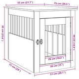 Dog Crate Furniture Old Wood 55x75x65 cm Engineered Wood 857639