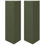 Garden Planters 2 pcs Olive Green Triangular 30x26x75 cm Steel 851150