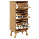 Shoe Cabinet OLDEN Brown 55x35x120cm Solid Wood Pine 358618