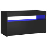 TV Cabinet with LED Lights Black 75x35x40 cm 804393