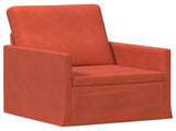 Sofa Set 2 pcs Red Orange Corduroy Fabric 3433259