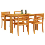 Garden Dining Set 5 pcs Brown Solid Acacia Wood 3375663
