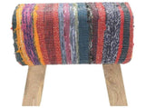Bench 40 x 30 x 45 cm Real Leather Multicolour 42042103
