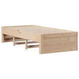 Bed Frame without Mattress with Drawers 75x190 cm Small Single Solid Wood Pine 3308828