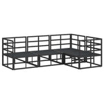 Garden Sofa Set with Cushion Black Aluminium 3378864